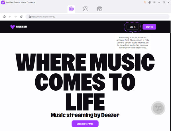 launch audfree deezer music converter