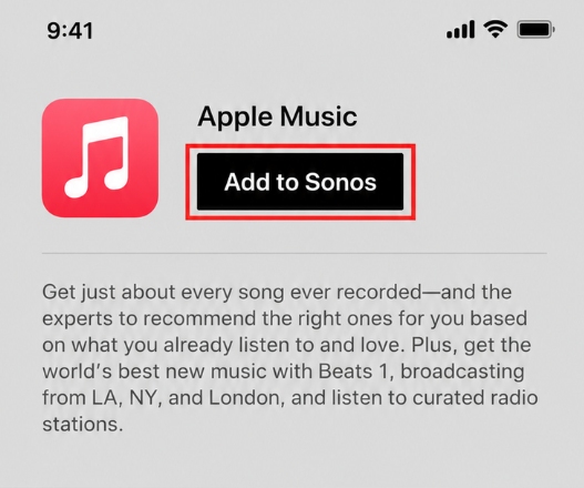 apple music add to sonos app