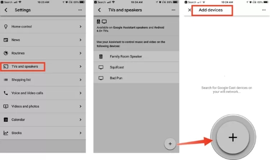 add devices in google home app