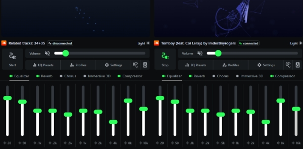 apply advanced audio equalizer for soundcloud
