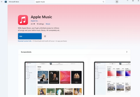 download apple music app from windows 11 microsoft store