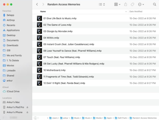 access apple music downloads via finder on mac