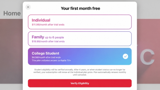 get apple music student subscription on mac or pc