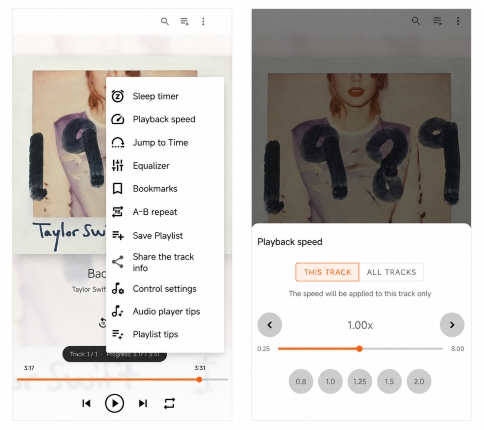 change youtube music speed on phone via vlc