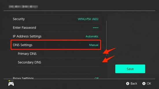 change nintendo switch dns for apple music playback