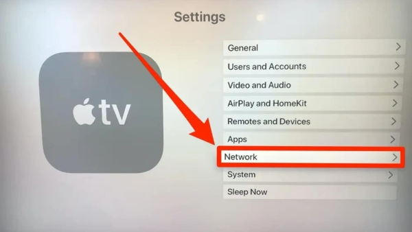 check network on apple tv