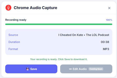 download and save spotify podcast to mp3 from chrome audio capture