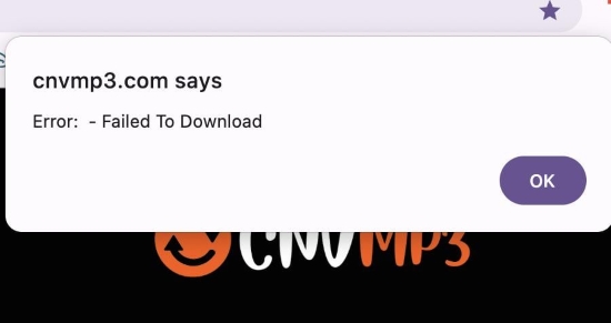 cnvmp3 failed to download issue