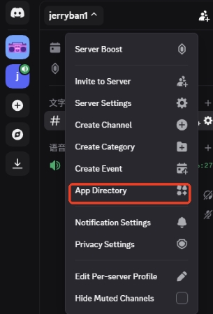 navigate to app directory in discord