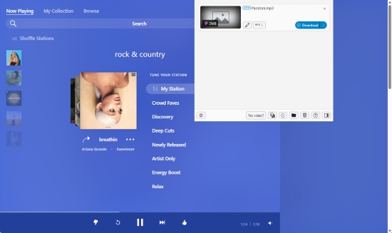 download pandora to mp3 via video downloadhelper