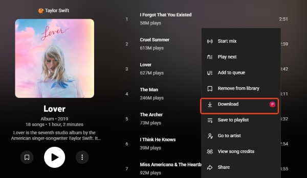 download youtube music to computer via web player