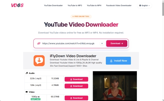download youtube to local files via vd6s