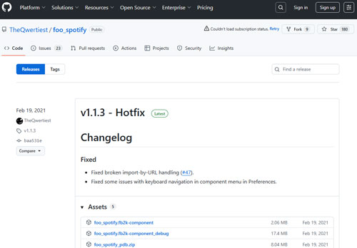 download spotify foobar2000 plugin from github
