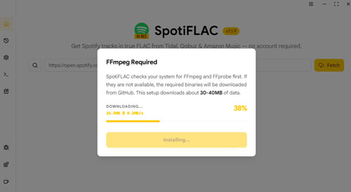 install ffmpeg in spotiflac