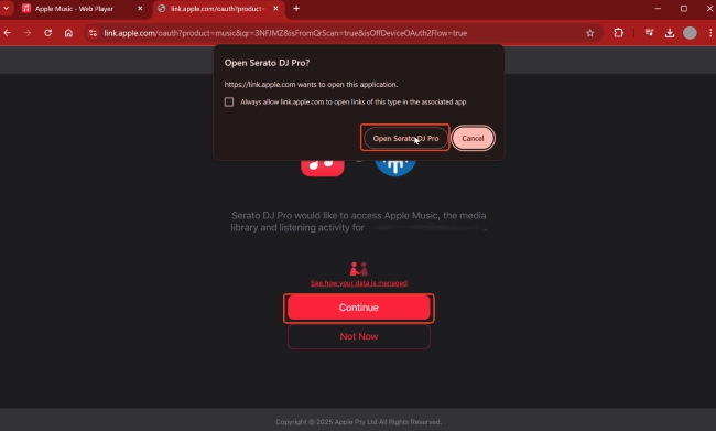 link apple music to serato dj