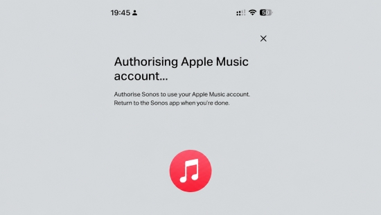 authorize apple music on sonos app