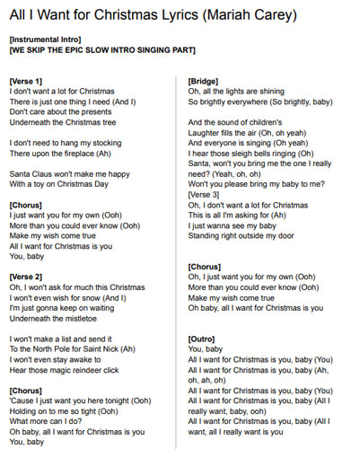 full lyrics for all i want for christmas is you