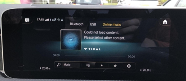 mercedes mbux tidal online music playback
