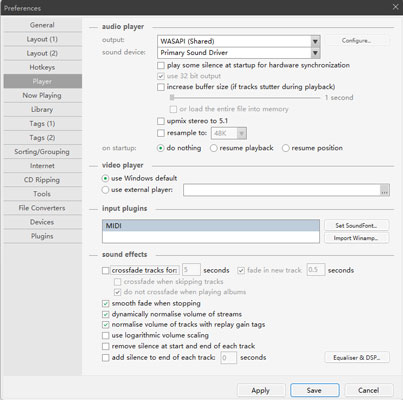crossfade tidal music via musicbee