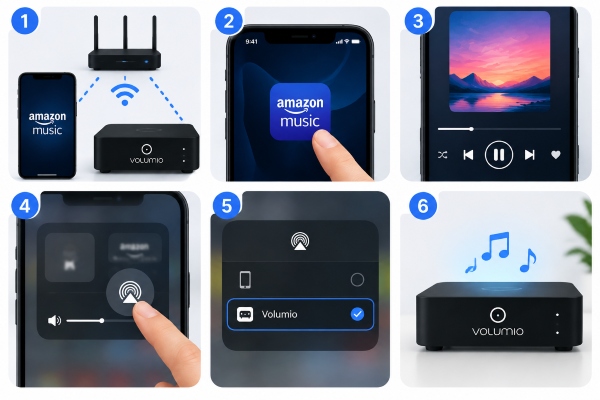 stream amazon music to volumio via airplay