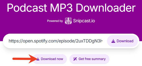 download spotify podcast to mp3 online via podcastmp3 website
