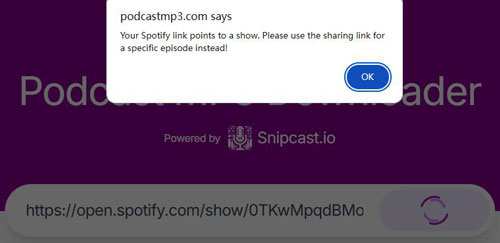 podcastmp3 popup window
