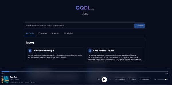 convert youtube music to wav via qqdl