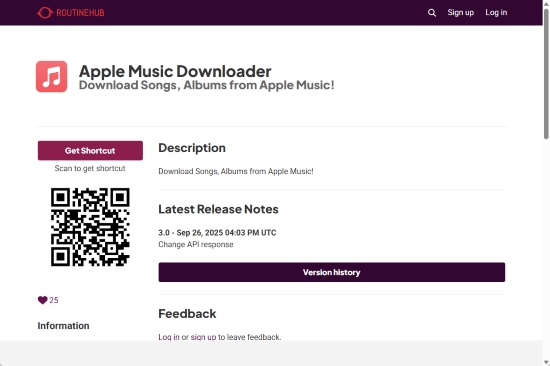 apple music downloader shortcut on ios