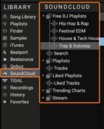 navigate to soundcloud icon on djuced