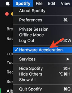 disable and enable spotify hardware acceleration on mac