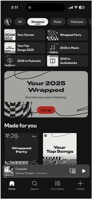 view spotify wrapped 2025 in mobile and desktop app