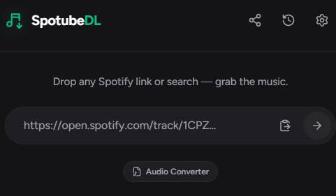 enter spotify song link into spotubedl