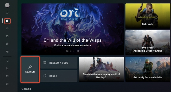 search on xbox app for amazon music app