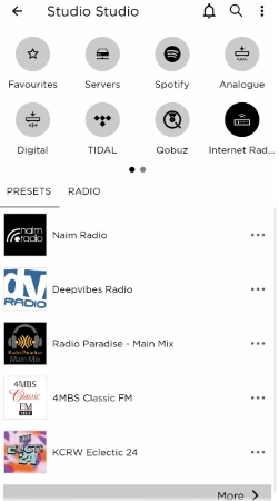 streamings service on focal and naim app