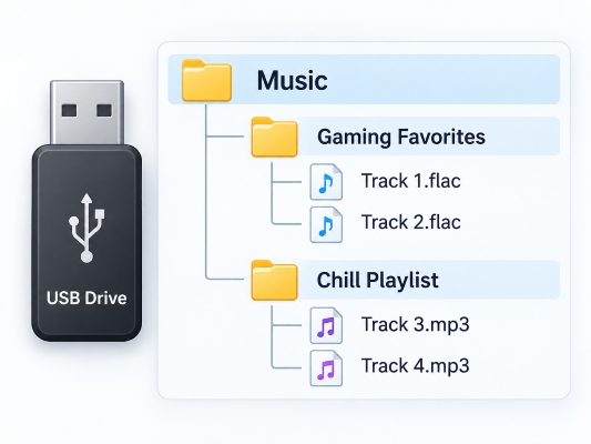 set subfolders for apple music local files ps5 usb playback