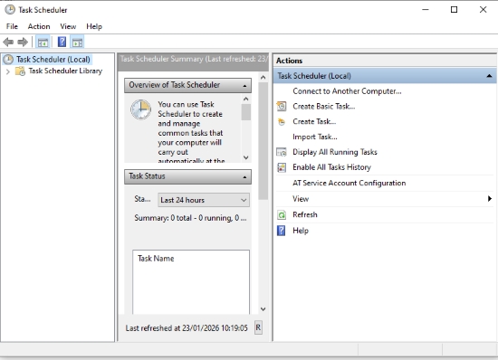 task scheduler window