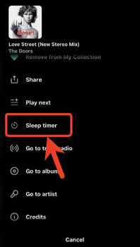 tidal app sleep timer on ios