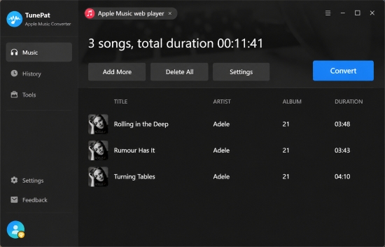 convert apple music via tunepat apple music converter