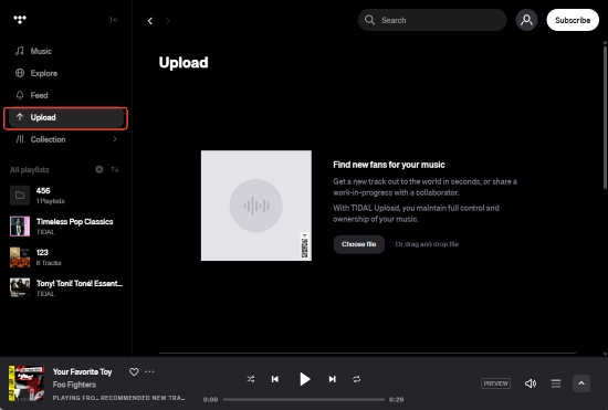 upload apple music local files to tidal