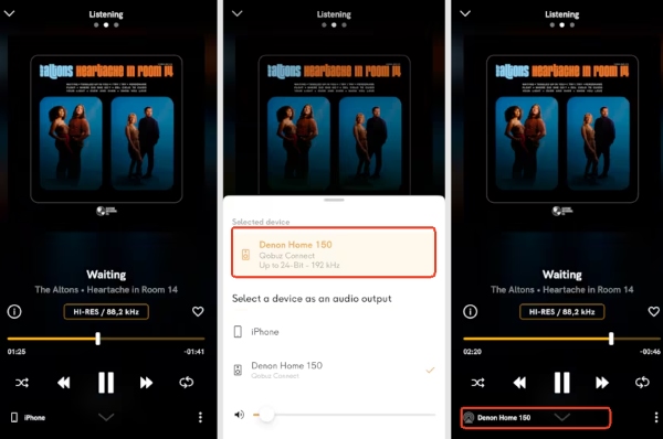 connect denon to qobuz via qobuz connect