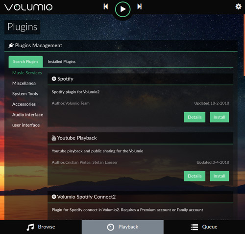 connect spotify to volumio via spotify connect plugin