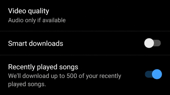 enable youtube music smart downloads feature