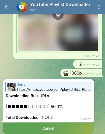 youtube playlist downloader bot in telegram
