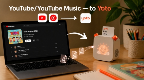 how to play youtube or youtube music to yoto player