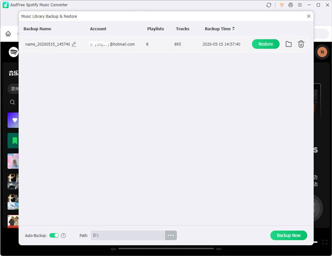 restore spotify music library