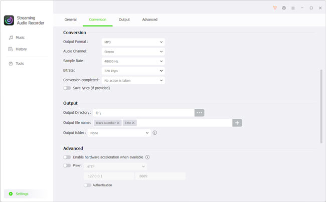 choose mp3 via audfree